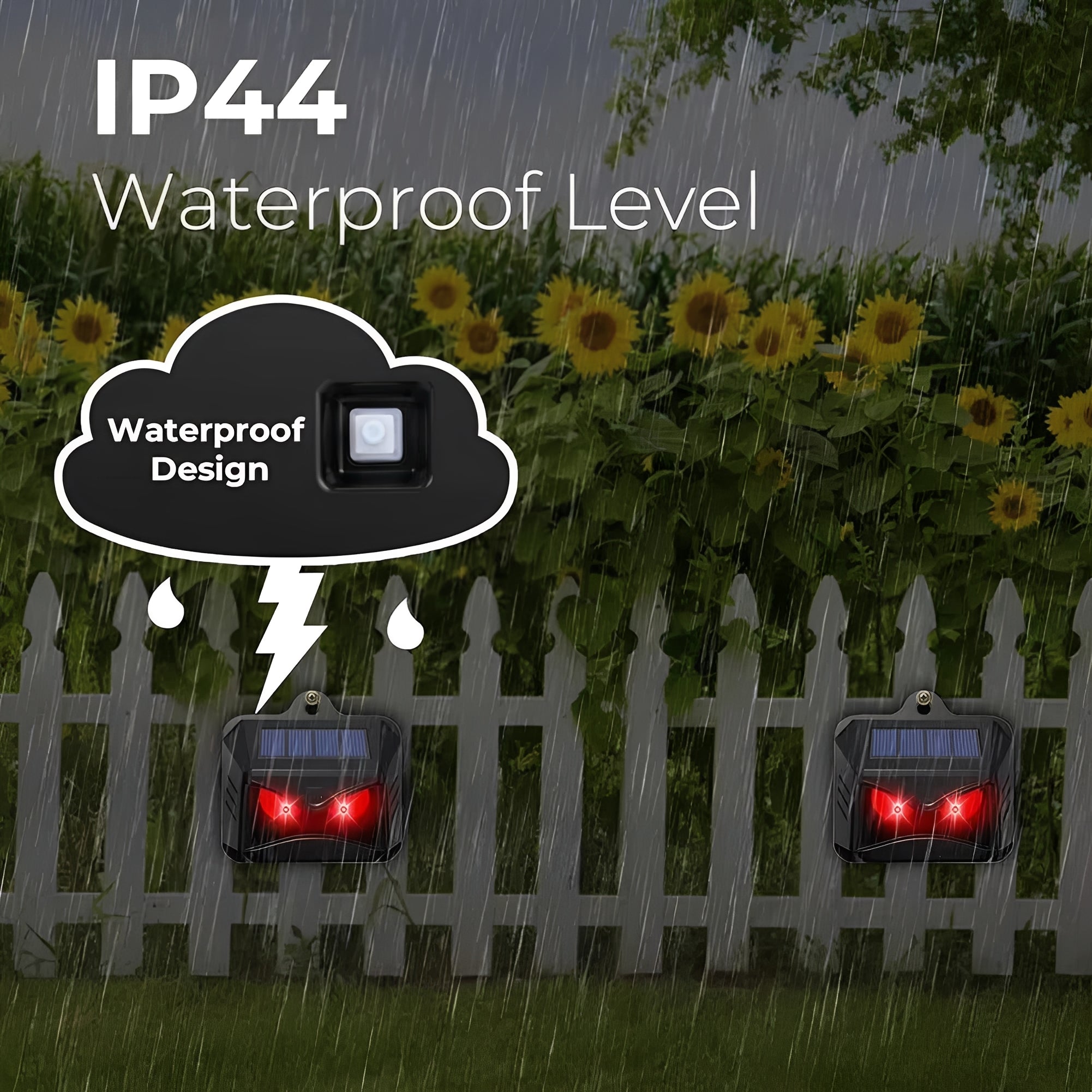 Solar Powered Ultrasonic Animal Repeller, 2 Pack