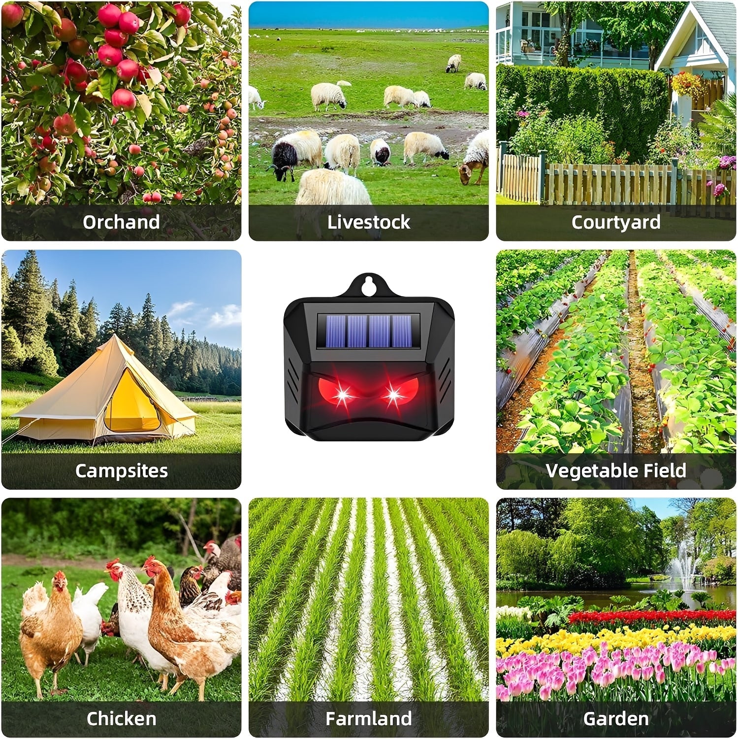 Solar Powered Ultrasonic Animal Repeller, 2 Pack