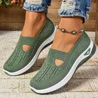 Womens Breathable Mesh Walking Sneakers with Cushioned Sole