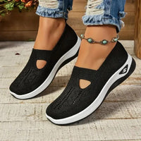 Womens Breathable Mesh Walking Sneakers with Cushioned Sole