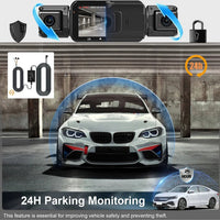 Dual Lens Dashboard Camera with Night Vision and Wi-Fi Connectivity