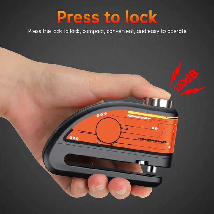 Motorcycle Disc Brake Lock with Built-In Security Alarm