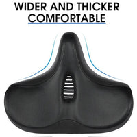 Wide Padded Bicycle Saddle with Ergonomic Support for Long Distance Rides