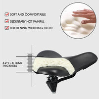 Wide Padded Bicycle Saddle with Ergonomic Support for Long Distance Rides