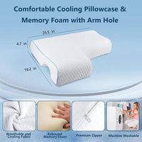 Couples Cuddle Pillow with Arm Tunnel and Orthopedic Support