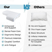 Couples Cuddle Pillow with Arm Tunnel and Orthopedic Support