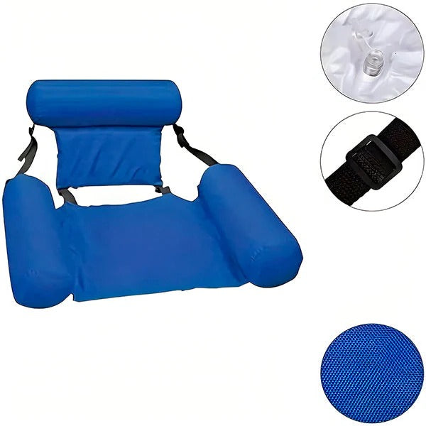 Floating Pool Chair with Backrest and Water Recreation Support