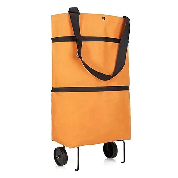 Foldable Grocery Cart with Collapsible Frame for Easy Storage