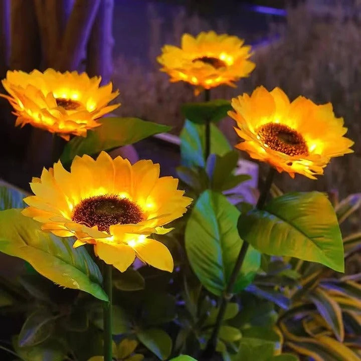 Garden Decorative Solar Powered Sunflower Stake Light for Outdoor Landscaping