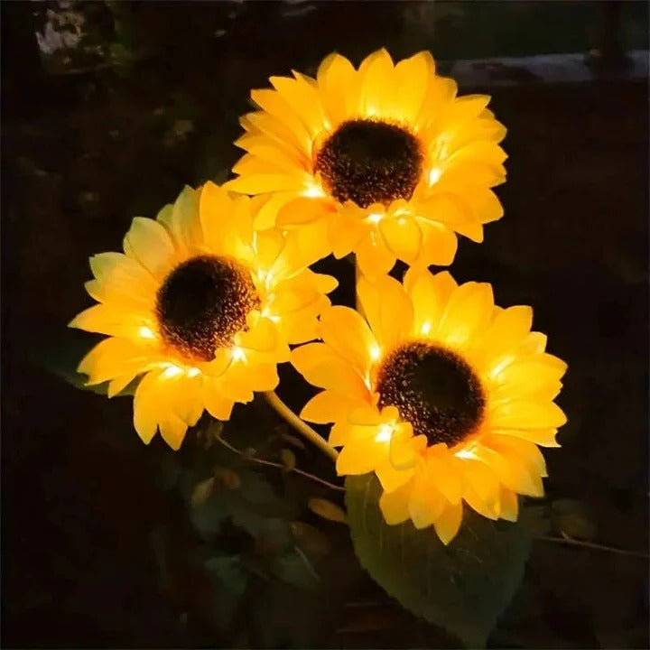 Garden Decorative Solar Powered Sunflower Stake Light for Outdoor Landscaping