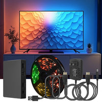 RGBIC LED TV Backlight Strip with HDMI Sync Box, Wi-Fi App Control and Voice Assistant Compatibility