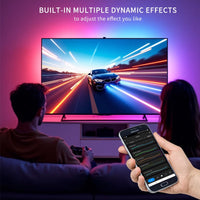 RGBIC LED TV Backlight Strip with HDMI Sync Box, Wi-Fi App Control and Voice Assistant Compatibility