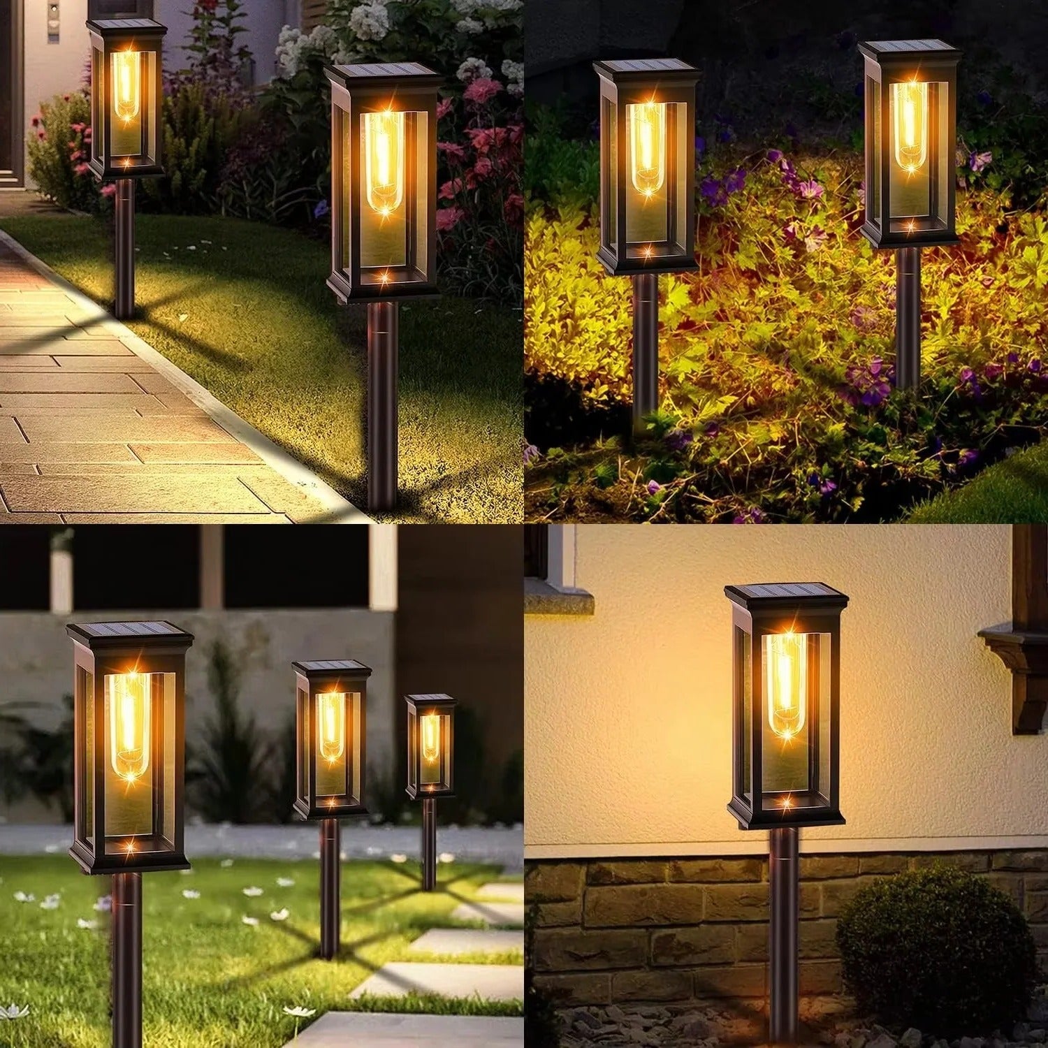 Solar Pathway Lights for Garden and Walkway, Set of 2