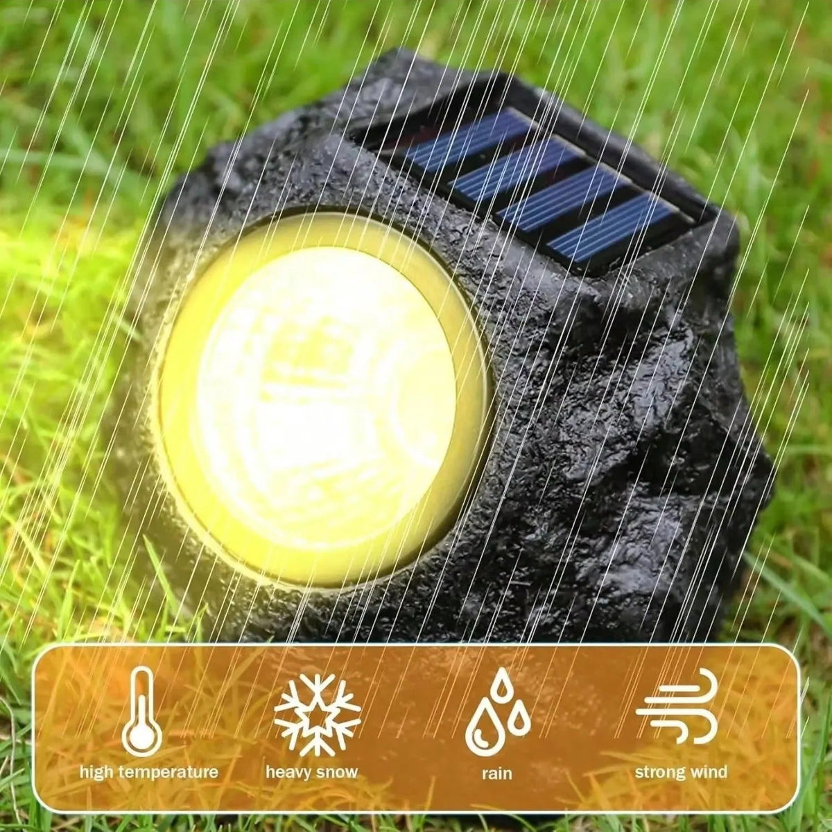 Solar Rock Spotlight for Garden Landscape and Yard Lighting