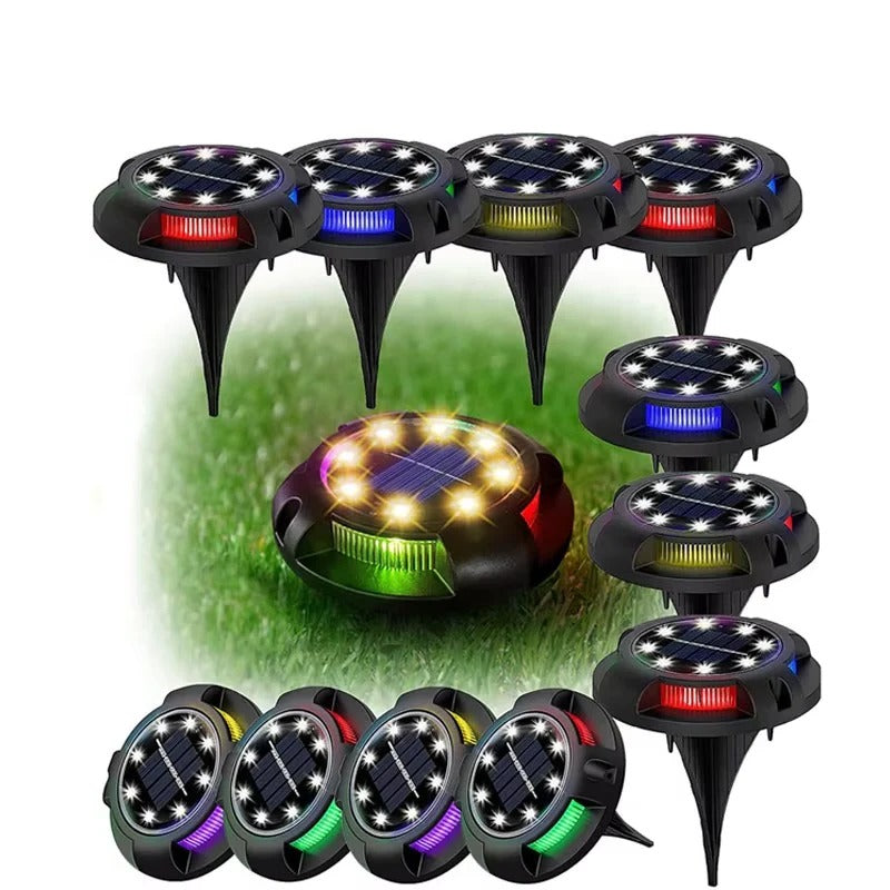 Solar Multicolor LED Ground Lights for Garden and Outdoor Decor