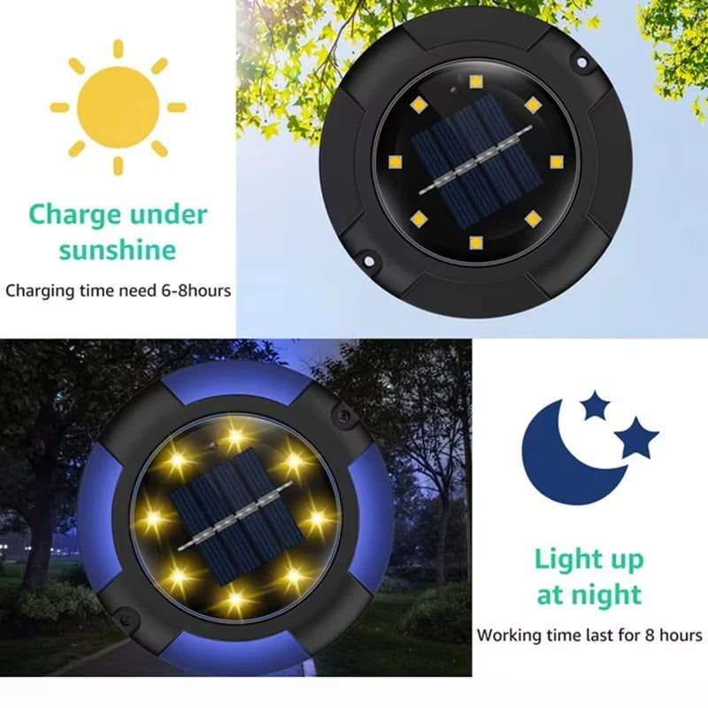 Solar Multicolor LED Ground Lights for Garden and Outdoor Decor