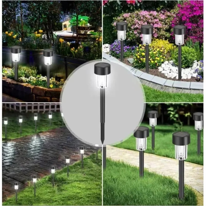 Solar Pathway Stake Lights for Garden and Yard Decor, 10 Piece
