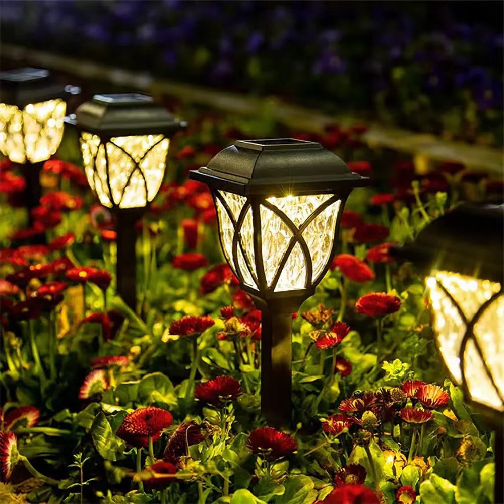 Solar Powered Outdoor Pathway Lights with LED Glow for Garden and Landscape, Set of 2