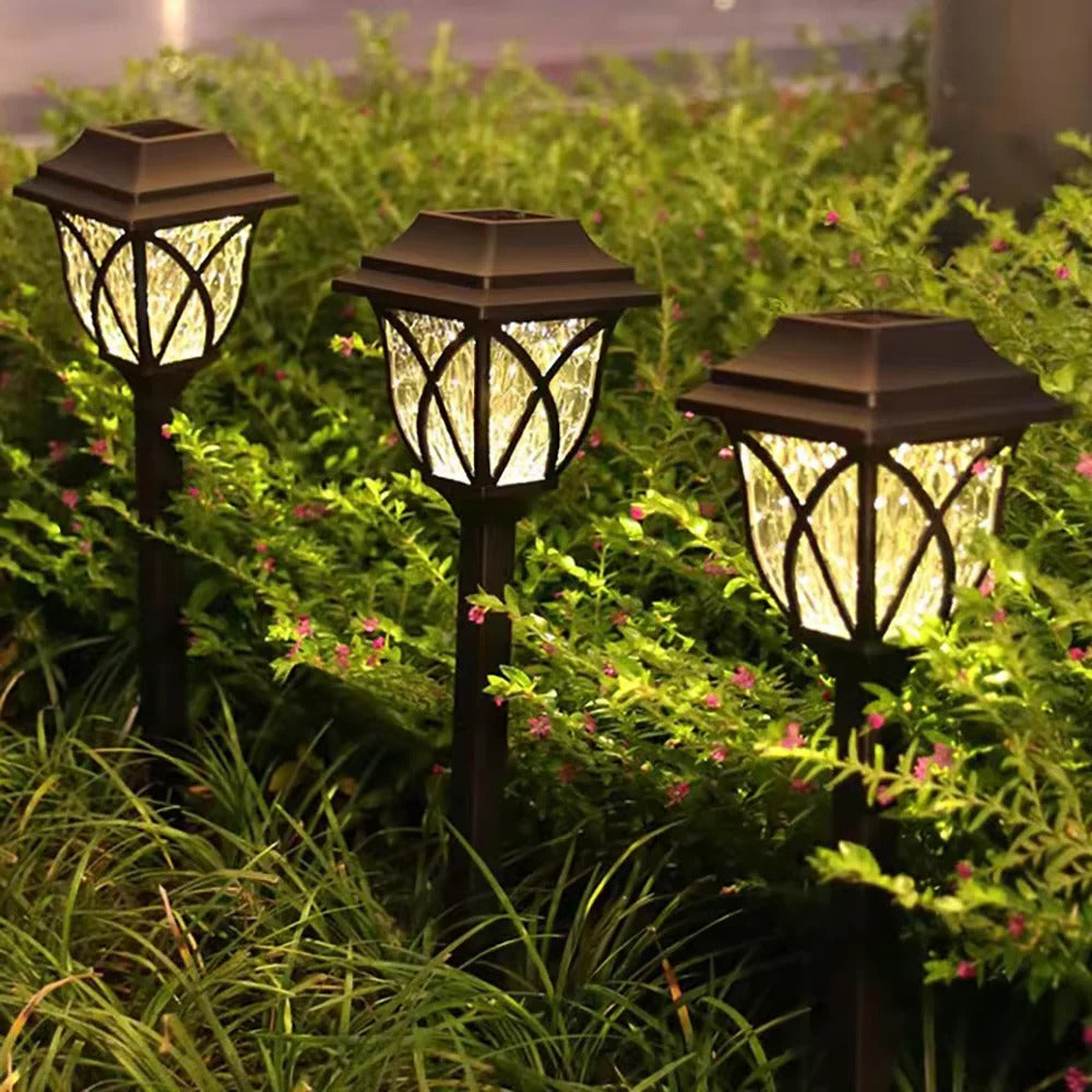 Solar Powered Outdoor Pathway Lights with LED Glow for Garden and Landscape, Set of 2