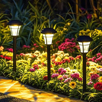 Waterproof Solar Ground Stake Lights for Garden Walkway and Outdoor Decor,  Set of 4