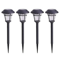 Waterproof Solar Ground Stake Lights for Garden Walkway and Outdoor Decor,  Set of 4