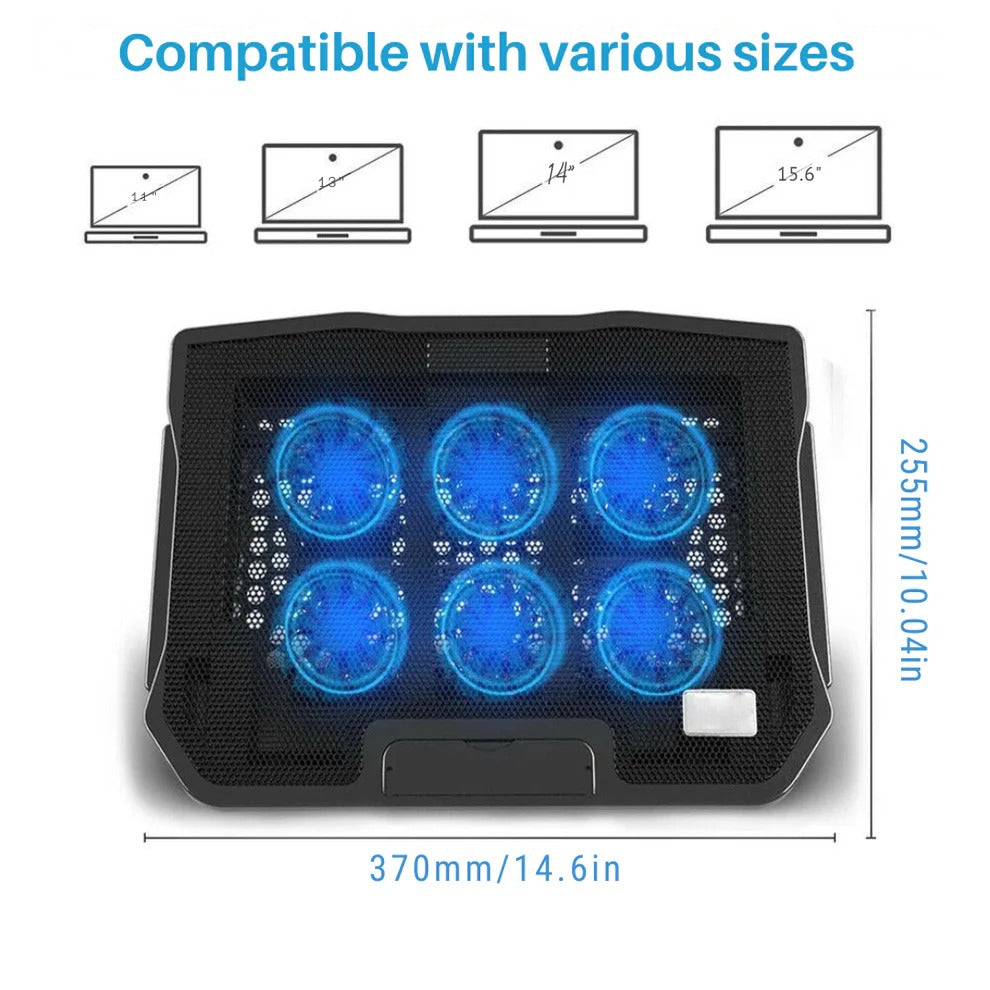Laptop Cooling Pad with 6 Fan Ventilation for Desktop Use