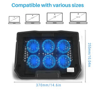 Laptop Cooling Pad with 6 Fan Ventilation for Desktop Use