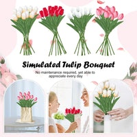 Artificial Spring Flower Bouquet Set with Silk Blooms, Set of 10