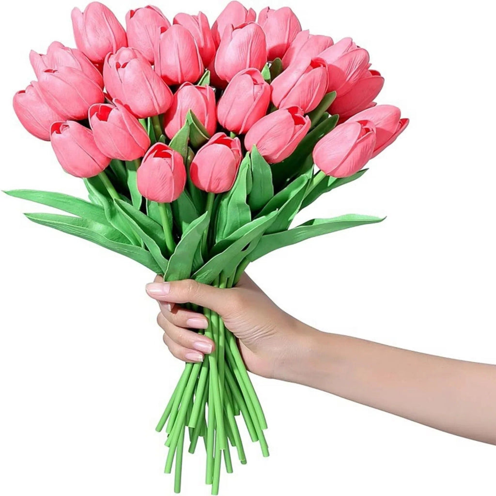 Artificial Spring Flower Bouquet Set with Silk Blooms, Set of 10