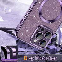 Electroplated Glitter iPhone Cover with MagSafe Compatibility and Slim Fit Design
