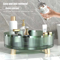 Rotating Makeup Organizer with 360 Degree Base for Vanity and Counter Use