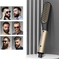 Compact Ceramic Heated Brush for Beard Styling and Grooming