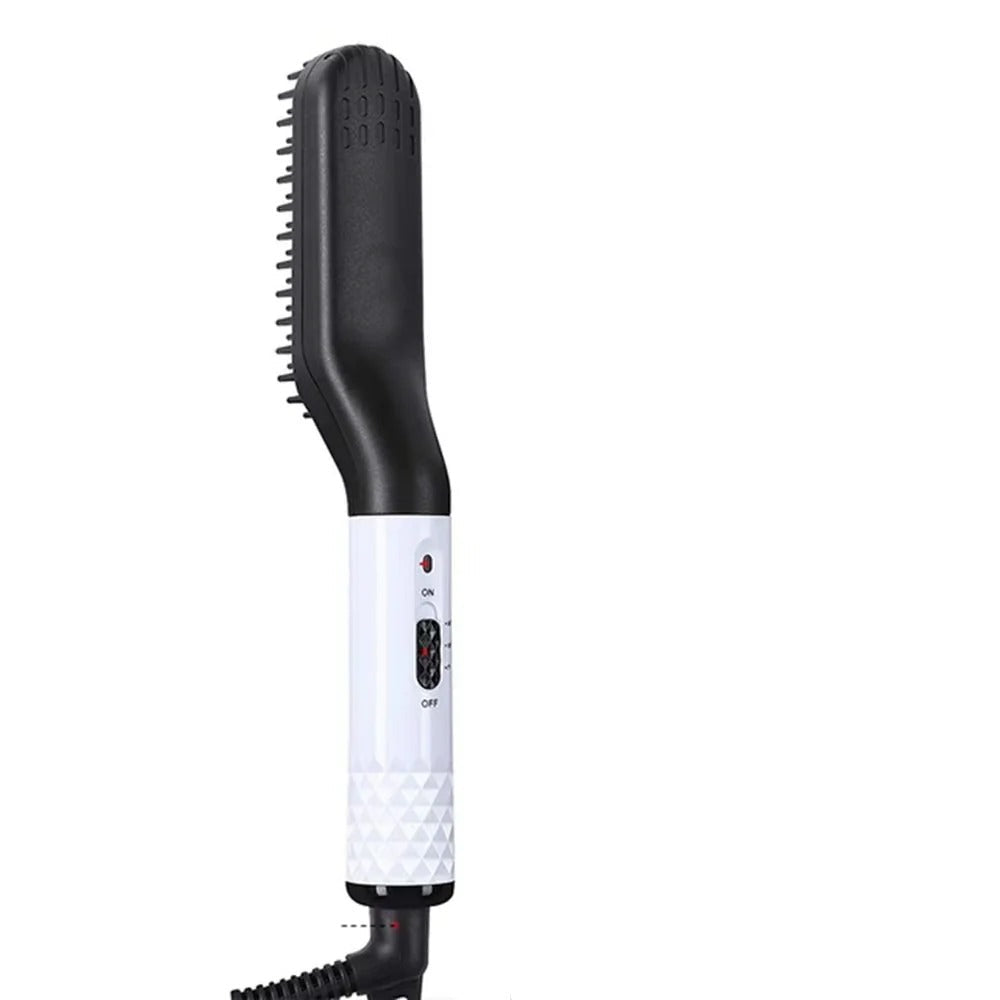Compact Ceramic Heated Brush for Beard Styling and Grooming