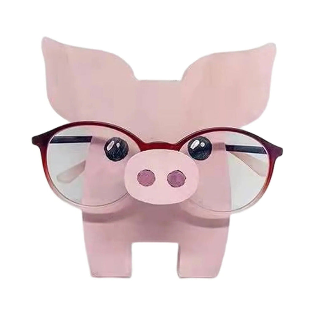 Animal Shaped Wooden Eyeglasses Holder for Desk Organization