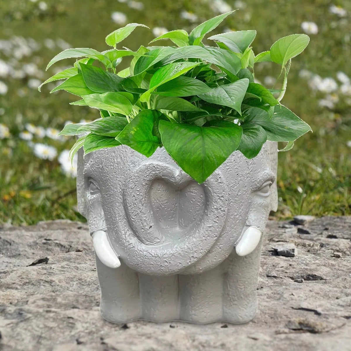 Small Cartoon Resin Planter for Indoor Desk Shelf and Windowsill Decor
