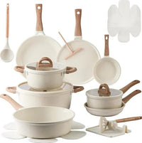 Ceramic Coated Granite Cookware Collection with Matching Lids, 22 Piece
