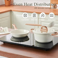 Ceramic Coated Granite Cookware Collection with Matching Lids, 22 Piece