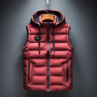 Basic Full Zip Plain Hooded Vest Outerwear
