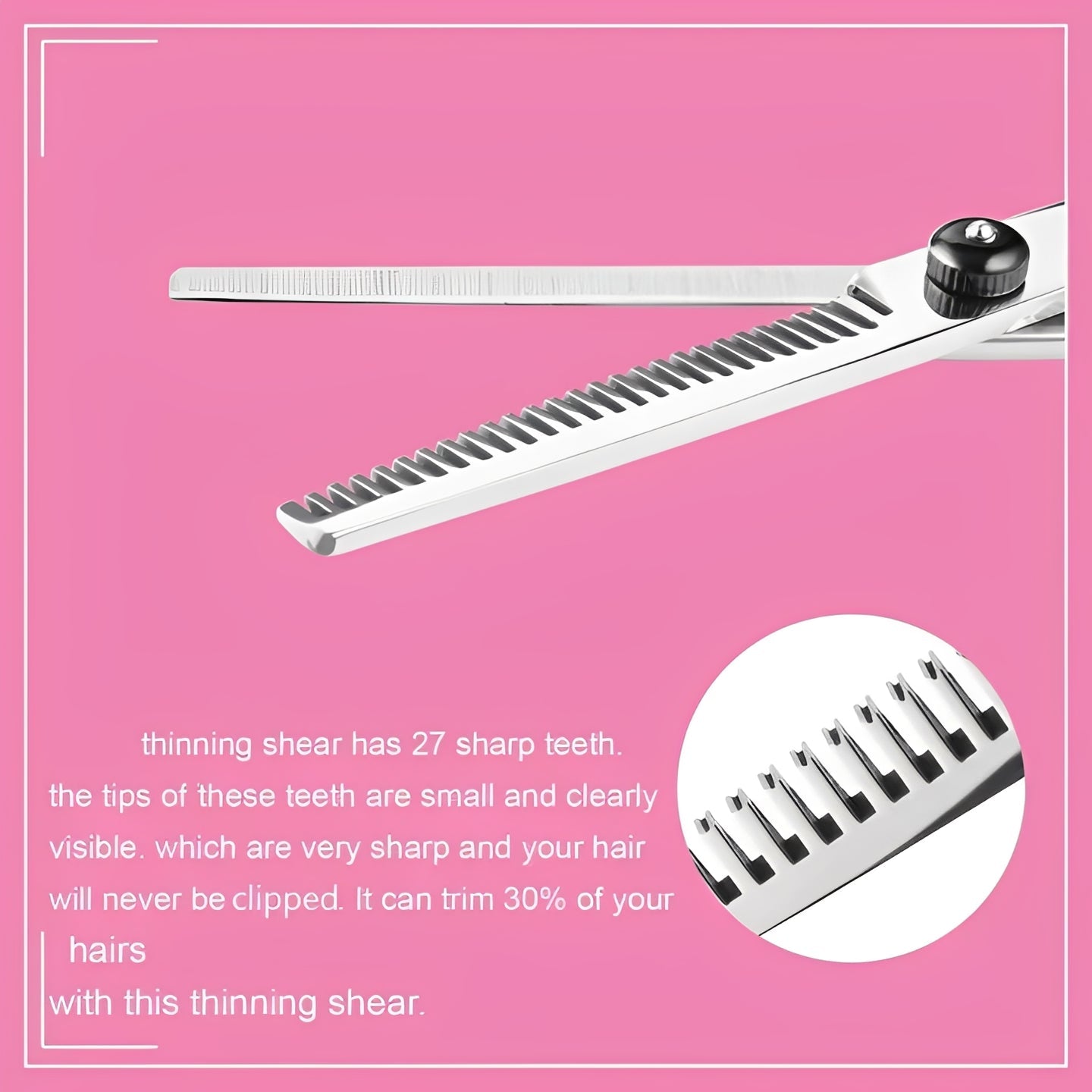Hair Cutting Scissors and Thinning Shears Set with Combs and Clips