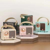 Retro Design Portable Bluetooth Speaker with Built In Bass Driver