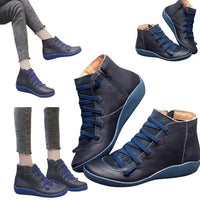 Side-Zip Ankle Boots for Women with Round Toe and Block Heel Design