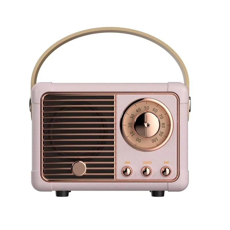 Retro Design Portable Bluetooth Speaker with Built In Bass Driver