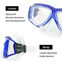 Tempered Glass Scuba Diving Mask with Adjustable Silicone Strap