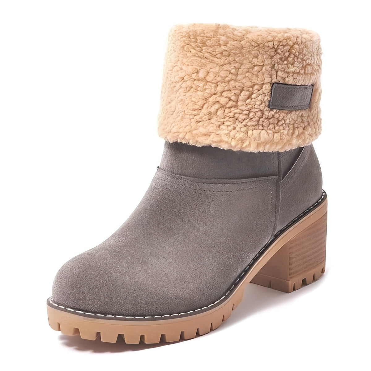 Womens Winter Snow Boots with Block Heel Design