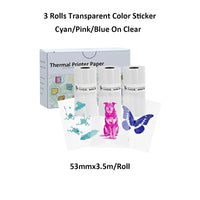 Inkless Thermal Sticker Printer with Bluetooth, Portable Photo Printer