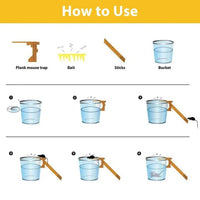 Plastic Plank Mouse Trap with Three Ladders for Bucket Capture Setup