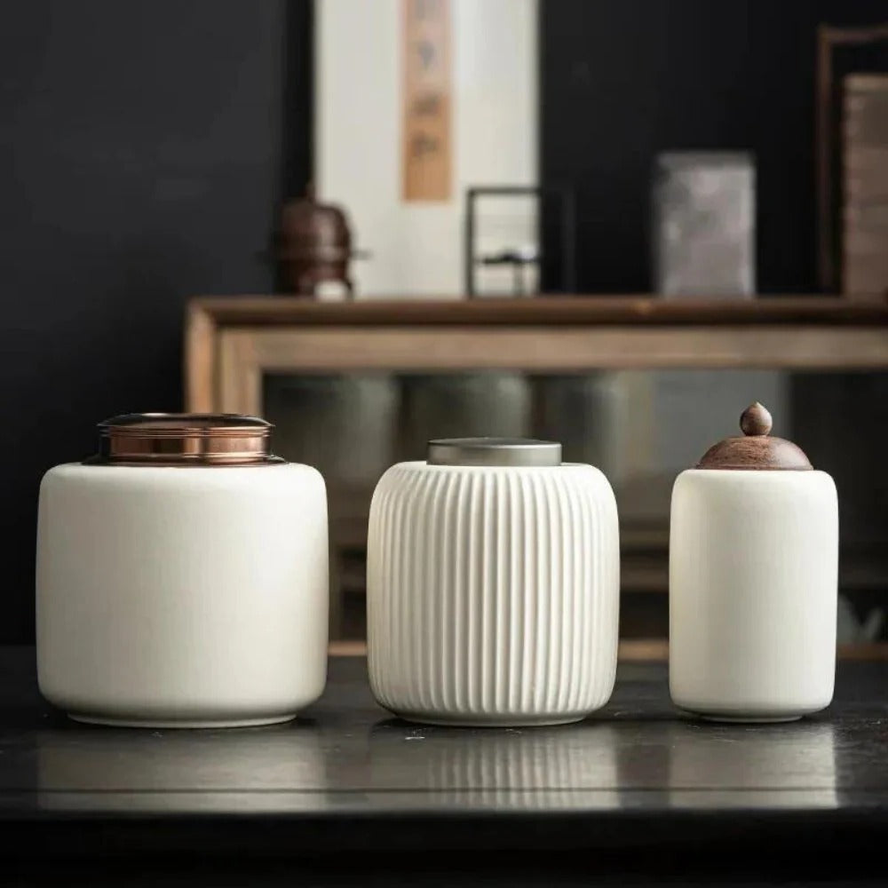 Ceramic Memorial Urn for Pet Ashes with Secure Lid