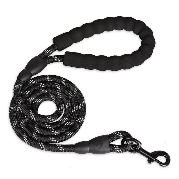 Padded Handle Dog Leash with Reflective Safety Strip
