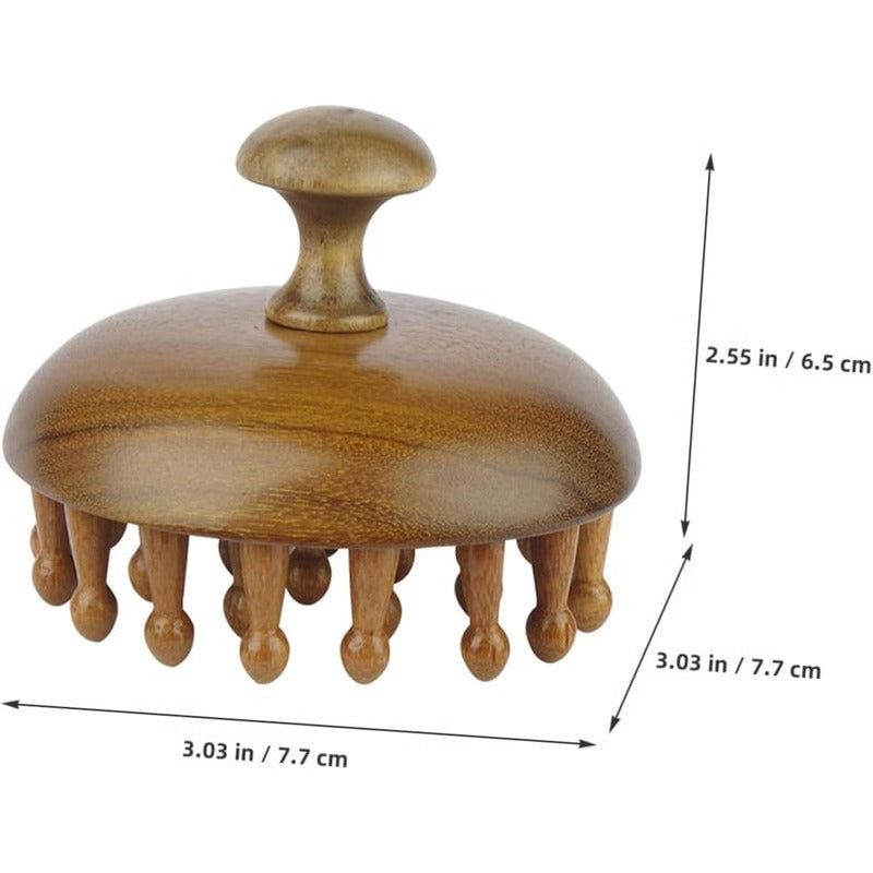 Sandalwood Hair Comb with Scalp Massage and Gua Sha Function