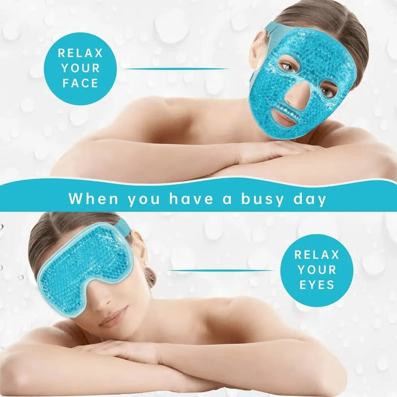 Flexible Gel Pack Face and Eye Wrap with Dual Temperature Therapy for Swelling and Skin Recovery